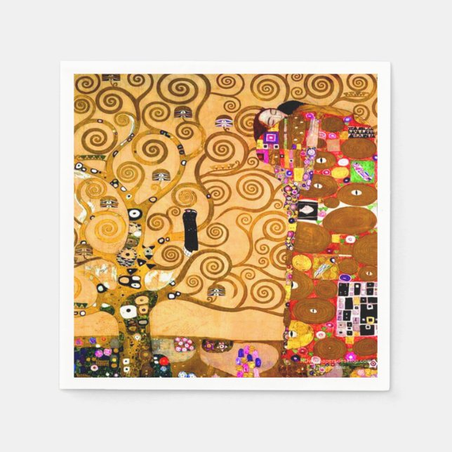 Gustav Klimt Tree of Life Napkin (Front)