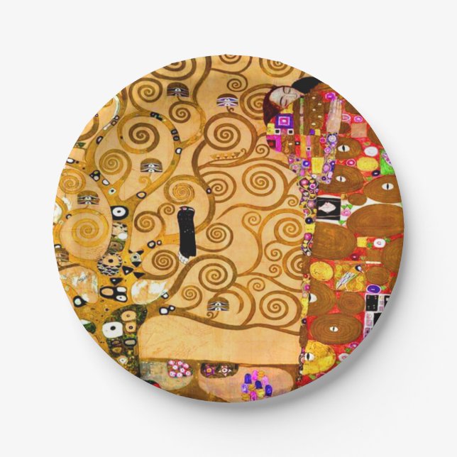 Gustav Klimt Tree of Life Paper Plate (Front)