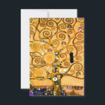 Gustav Klimt Tree of Life RSVP Card<br><div class="desc">Card featuring Gustav Klimt’s mural The Tree of Life,  The Stoclet Frieze (1905-1911). It consists of three mosaics: The Expectation,  Knight,  and The Embrace. A beautiful woman,  a golden tree,  and two lovers in an embrace are depicted. A wonderful gift for fans of Art Nouveau and Austrian art.</div>