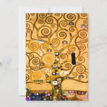 Gustav Klimt Tree of Life Save The Date<br><div class="desc">Card featuring Gustav Klimt’s mural The Tree of Life,  The Stoclet Frieze (1905-1911). It consists of three mosaics: The Expectation,  Knight,  and The Embrace. A beautiful woman,  a golden tree,  and two lovers in an embrace are depicted. A wonderful gift for fans of Art Nouveau and Austrian art.</div>