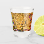 Gustav Klimt Tree of Life Shot Glass<br><div class="desc">Shot Glass featuring Gustav Klimt’s mural The Tree of Life,  The Stoclet Frieze (1905-1911). It consists of three mosaics: The Expectation,  Knight,  and The Embrace. A beautiful woman,  a golden tree,  and two lovers in an embrace are depicted. A wonderful gift for fans of Art Nouveau and Austrian art.</div>
