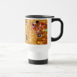 Gustav Klimt Tree of Life Travel Mug<br><div class="desc">Travel Mug featuring Gustav Klimt’s mural The Tree of Life,  The Stoclet Frieze (1905-1911). It consists of three mosaics: The Expectation,  Knight,  and The Embrace. A beautiful woman,  a golden tree,  and two lovers in an embrace are depicted. A wonderful gift for fans of Art Nouveau and Austrian art.</div>