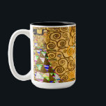 Gustav Klimt Tree of Life Two-Tone Coffee Mug<br><div class="desc">Coffee Mug featuring Gustav Klimt’s mural The Tree of Life,  The Stoclet Frieze (1905-1911). It consists of three mosaics: The Expectation,  Knight,  and The Embrace. A beautiful woman,  a golden tree,  and two lovers in an embrace are depicted. A wonderful gift for fans of Art Nouveau and Austrian art.</div>