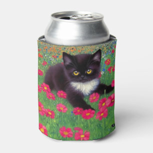 Gustav Klimt Tuxedo Cat Can Cooler