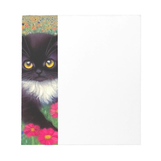 Gustav Klimt Tuxedo Cat Notepad (Front)