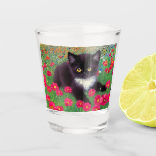 Gustav Klimt Tuxedo Cat Shot Glass