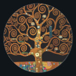 Gustav Klimt, Under the Tree of Life Classic Round Sticker<br><div class="desc">Gustav Klimt,  Under the Tree of Life</div>