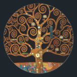 Gustav Klimt, Under the Tree of Life Classic Round Sticker<br><div class="desc">Gustav Klimt,  Under the Tree of Life</div>