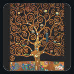 Gustav Klimt, Under the Tree of Life Square Sticker<br><div class="desc">Gustav Klimt,  Under the Tree of Life</div>