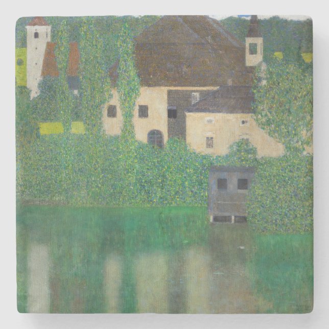 Gustav Klimt - Water Castle Stone Coaster (Front)