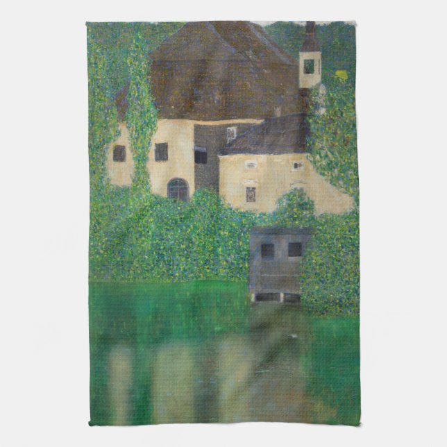 Gustav Klimt - Water Castle Tea Towel (Vertical)