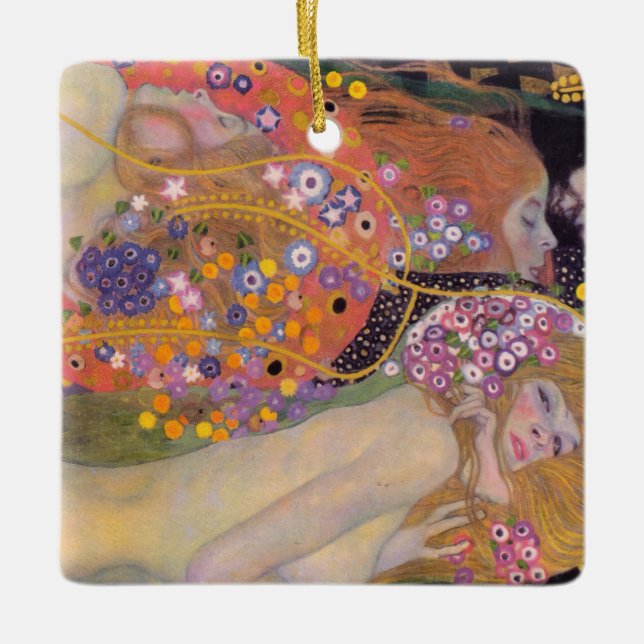 Gustav Klimt - Water Serpents II Ceramic Ornament (Front)