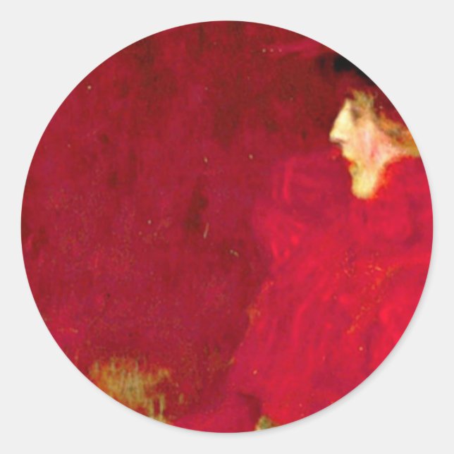 Gustav Klimt - Woman In An Armchair Classic Round Sticker (Front)