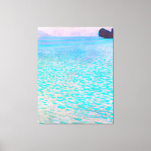 Gustav Klimt's Attersee  famous painting. Canvas Print