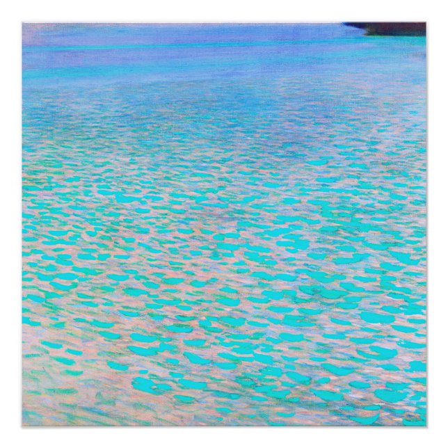 Gustav Klimt's Attersee  famous painting.  Poster (Front)