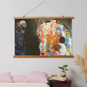Gustav Klimt's Death and Life painting.  Hanging Tapestry