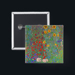Gustav Klimt's Farm Garden with Sunflowers   15 Cm Square Badge<br><div class="desc">Gustav Klimt's Farm Garden with Sunflowers button.</div>