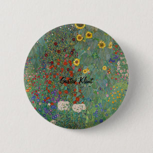 Gustav Klimt's Farm Garden with Sunflowers 6 Cm Round Badge
