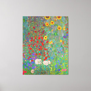 Gustav Klimt's Farm Garden with Sunflowers   Canvas Print