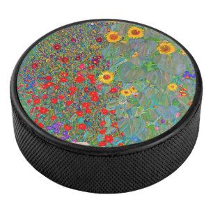 Gustav Klimt's Farm Garden with Sunflowers    Hockey Puck