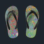 Gustav Klimt's Farm Garden with Sunflowers   Kid's Flip Flops<br><div class="desc">Gustav Klimt's Farm Garden with Sunflowers  Kid's Flip Flops.</div>