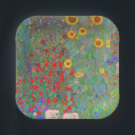 Gustav Klimt's Farm Garden with Sunflowers   Paper Plate<br><div class="desc">Gustav Klimt's Farm Garden with Sunflowers Paper Plates.</div>