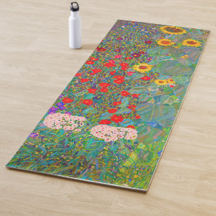 Gustav Klimt's Farm Garden with Sunflowers   Yoga Mat