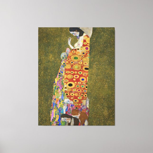 Gustav Klimt's Hope II (1907-1908) famous painting Canvas Print (Front)
