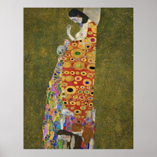 Gustav Klimt's Hope II (1907-1908) famous painting Poster