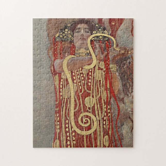 Gustav Klimt's Hygieia famous painting.  Jigsaw Puzzle (Vertical)