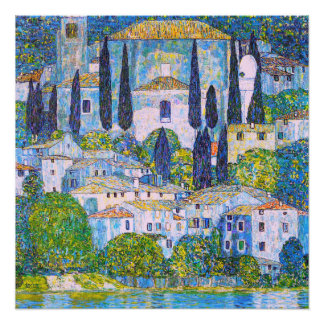 Gustav Klimt's Kirche in Cassone painting   Poster