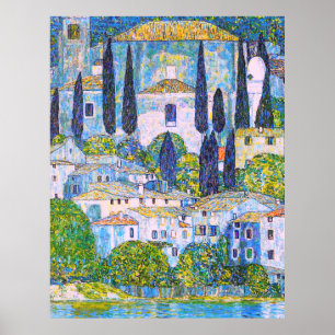 Gustav Klimt's Kirche in Cassone painting   Poster