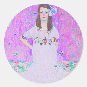 Gustav Klimt's Mäda Primavesi paintng   Classic Round Sticker