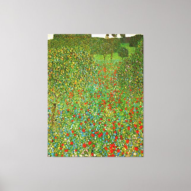 Gustav Klimt's Mohnfeld (1907) famous painting.    Canvas Print (Front)