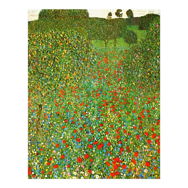 Gustav Klimt's Mohnfeld (1907) famous painting.   Photo Print (Front)