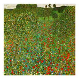 Gustav Klimt's Mohnfeld (1907) famous painting. Poster