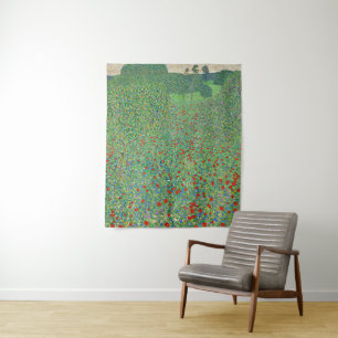 Gustav Klimt's painting, Mohnfeld Tapestry