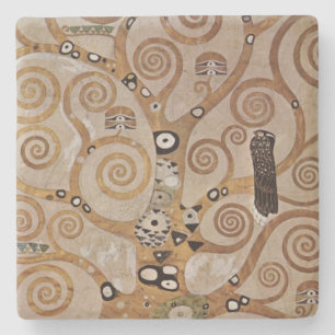 Gustav Klimt's Painting "The Tree of Life" (1909) Stone Coaster