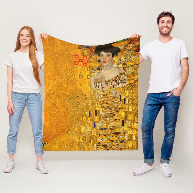 Gustav Klimt's Portrait of Adele Bloch-Bauer I  Fleece Blanket (In Situ)