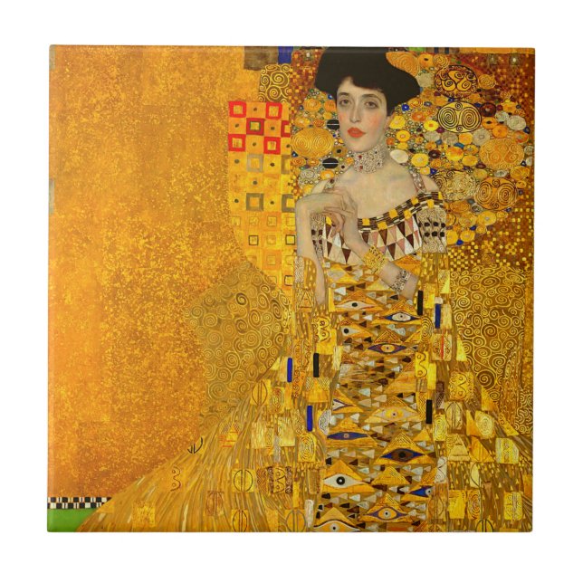 Gustav Klimt's Portrait of Adele Bloch-Bauer I  Tile (Front)