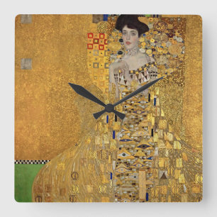 Gustav Klimt's Portrait of Adele Bloch-Bauer Square Wall Clock