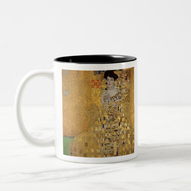Gustav Klimt's Portrait of Adele Bloch-Bauer Two-Tone Coffee Mug (Left)