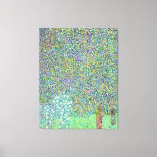 Gustav Klimt's Rosebushes under the Tree painting Canvas Print
