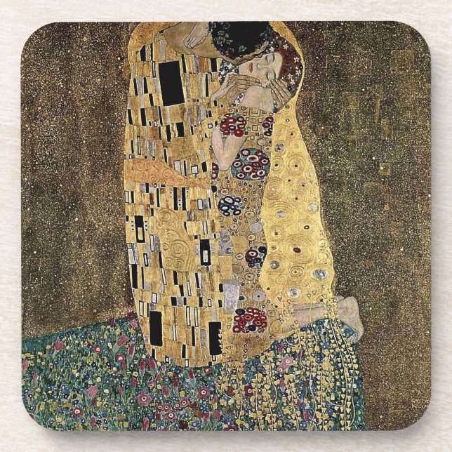 Gustav Klimt's The Kiss (circa 1908) Coaster (Front)