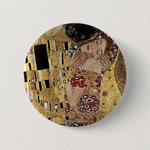 Gustav Klimt's The Kiss Detail (circa 1908) 6 Cm Round Badge