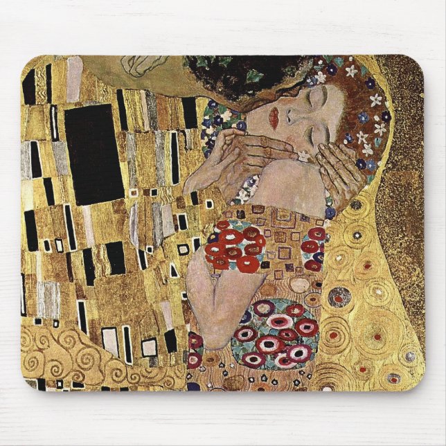 Gustav Klimt's The Kiss Detail (circa 1908) Mouse Mat (Front)