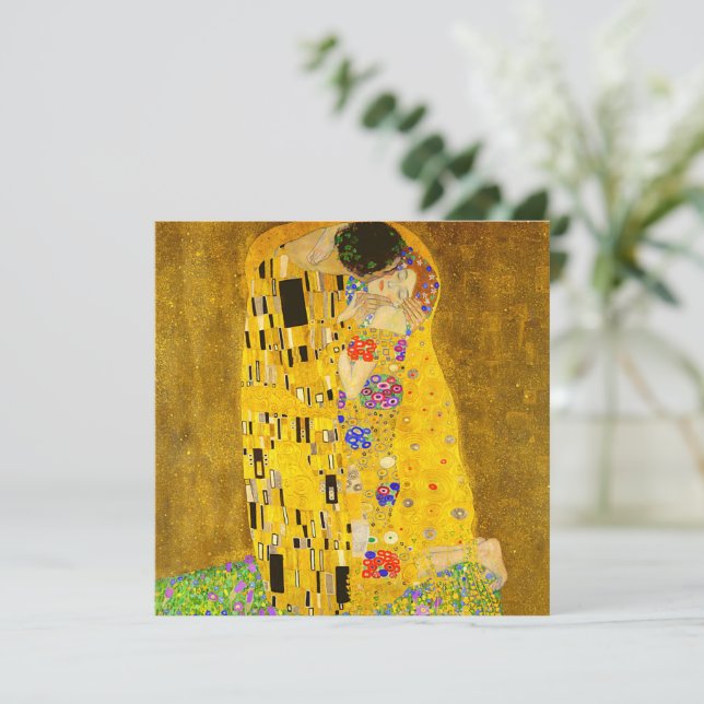 Gustav Klimt's The Kiss famous painting.  Card (Standing Front)