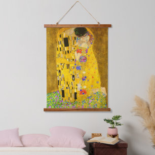 Gustav Klimt's The Kiss famous painting Hanging Tapestry