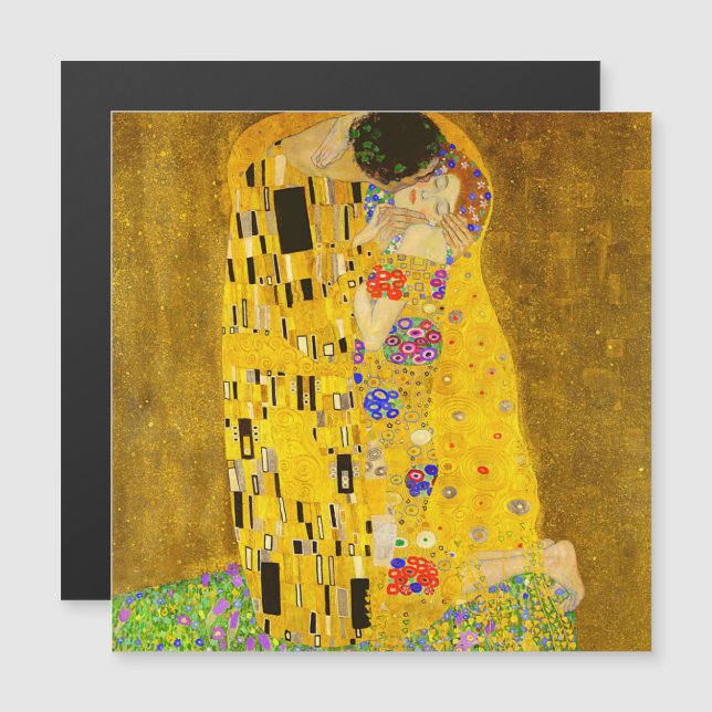 Gustav Klimt's The Kiss famous painting magnet (Front/Back)