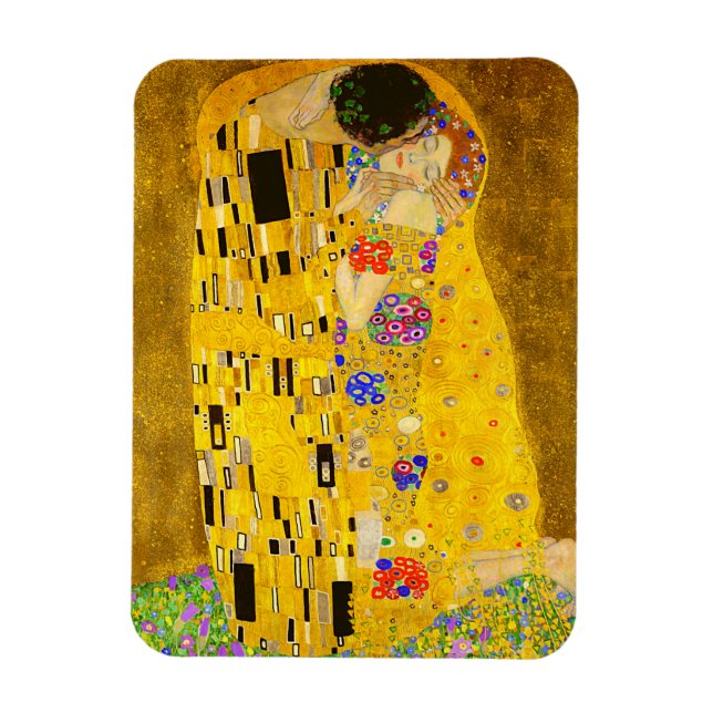 Gustav Klimt's The Kiss famous painting.   Magnet (Vertical)